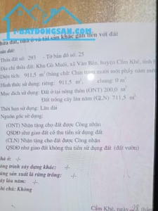 Chính chủ cần bán căn nhà Tại Khu Gò Muối - Xã Văn Bán - Huyện Cẩm Khê - Phú Thọ.